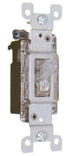 Load image into Gallery viewer, ILLUMINATED LIGHTED QUIET CLEAR WALL TOGGLE SWITCH 15A 120V SINGLE POLE / 3 WAY