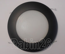 Load image into Gallery viewer, 6&quot; INCH RECESSED CAN LIGHT BLACK SHOWER TRIM FRESNEL CLEAR / MILKY FROSTED LENS
