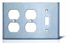 Load image into Gallery viewer, 3 GANG COMBO SWITCH DUPLEX DECORA GFCI PLUG OUTLET STAINLESS STEEL COVER PLATE