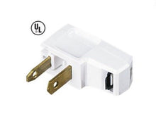 Load image into Gallery viewer, 90° DEGREE MALE 120 VAC 2PIN PRONG FEED THRU CORD PLUG  WHITE