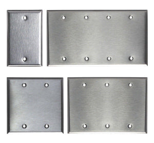 BLANK STAINLESS STEEL WALL COVER PLATE 1 2 3 4 GANG
