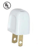 Load image into Gallery viewer, MALE 110V 120 V AC 2 PIN PRONG FEED THRU CORD PLUG BLACK CLEAR TRANSPARENT WHITE
