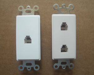 WALL DECORA SINGLE DOUBLE TEL PHONE JACK SOCKET WHITE