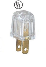 Load image into Gallery viewer, MALE 110V 120 V AC 2 PIN PRONG FEED THRU CORD PLUG BLACK CLEAR TRANSPARENT WHITE