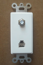 Load image into Gallery viewer, WALL DECORA COMBO TEL PHONE TV CABLE JACK SOCKET WHITE