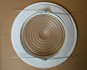 6" INCH RECESSED CAN LIGHT RUST PROOF PLASTIC SHOWER TRIM GLASS CLEAR LENS WHITE