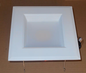 6" RECESSED CAN LIGHT DIMMABLE LED RETROFIT KIT SQUARE STEP BAFFLE 120V WHITE