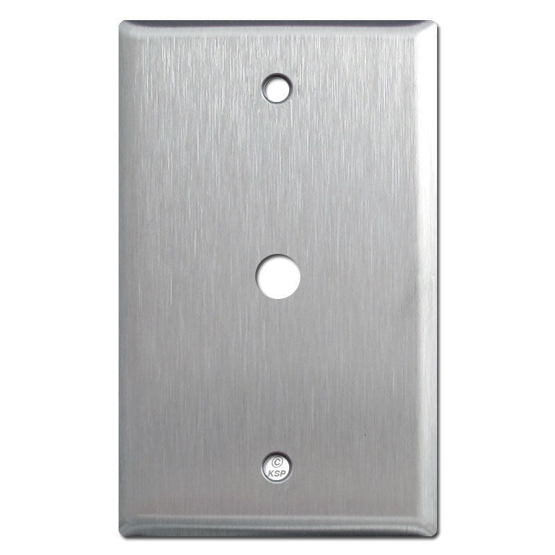 TV CABLE JACK STAINLESS STEEL WALL COVER PLATE 1 2 GANG