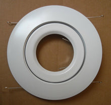 Load image into Gallery viewer, 6&quot; RECESSED CAN LIGHT ADJUSTABLE GIMBAL RING METAL TRIM PAR30 / R30 WHITE