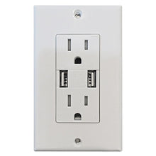 Load image into Gallery viewer, USB CHARGER 5V DC 3.1A TAMPER RESISTANT RECEPTACLE PLUG T/R OUTLET 15A / 20A AMP