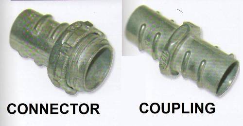 FLEX PIPE CONDUIT SCREW IN CONNECTOR COUPLING 1/2 3/4 1 11/2 2