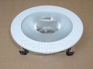 4 INCH RECESSED CAN 12V MR16 SHOWER TRIM REFLECTOR FROSTED CLEAR LENS WHITE RING