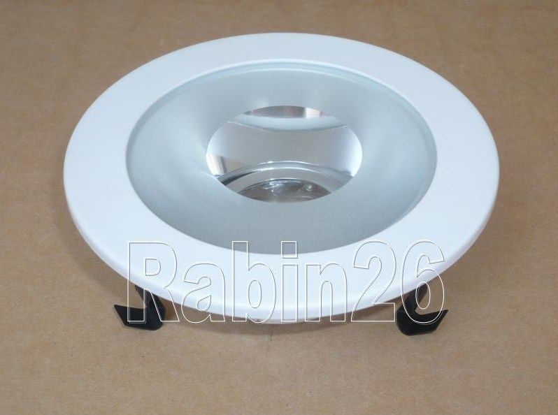 4 INCH RECESSED CAN 12V MR16 SHOWER TRIM REFLECTOR FROSTED CLEAR LENS WHITE RING
