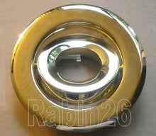 Load image into Gallery viewer, 4&quot; INCH CAN 12V MR16 RECESSED LIGHT ADJUSTABLE RING GIMBAL TRIM SHINY BRASS GOLD