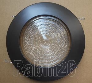 6" RECESSED CAN LIGHT BRONZE BROWN SHOWER TRIM FRESNEL CLEAR, MILKY FROSTED LENS