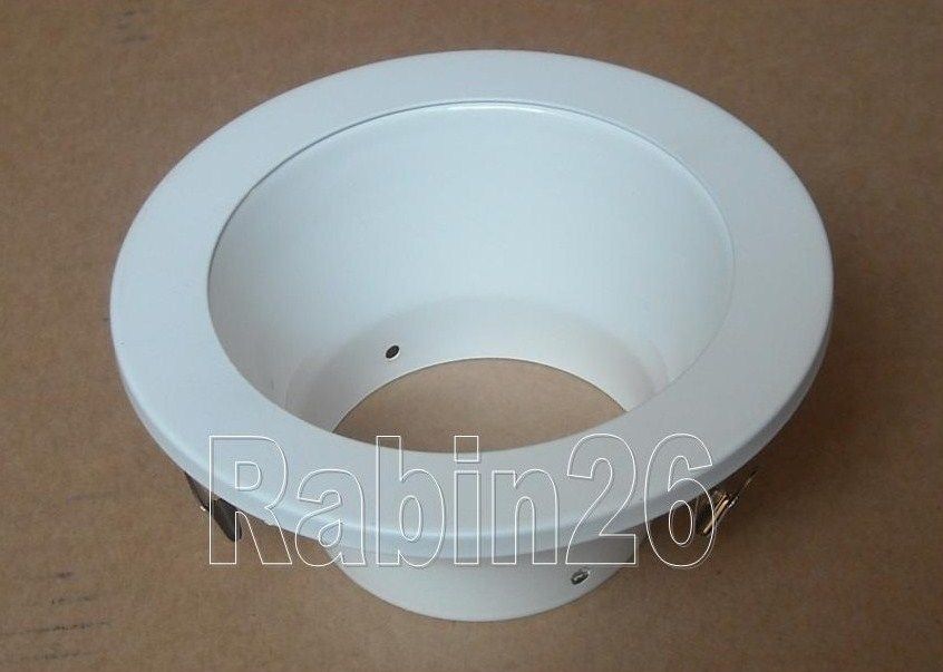 4 INCH 120V R20 / PAR20 RECESSED LIGHT WHITE SMOOTH REFLECTOR OPEN TRIM BAFFLE