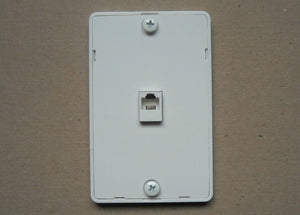 TEL PHONE 4C JACK MODULAR HANGING WALL MOUNT PLASTIC COVER PLATE - WHITE