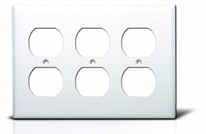 DUPLEX OUTLET PLUG RECEPTACLE PLASTIC WALL COVER PLATE 1 2 3 4 GANG WHITE