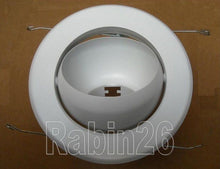 Load image into Gallery viewer, 5&quot; RECESSED CAN 120V R30 LIGHT ADJUSTABLE RETRACTABLE EYEBALL CEILING TRIM WHITE