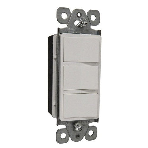 DECORA ROCKER WALL TRIPLE  COMBINATION STACK 3 SWITCH WHITE