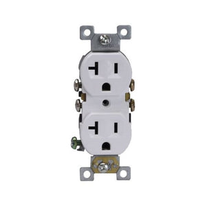 WALL DUPLEX RECEPTACLE PLUG OUTLET 20A AMP WHITE