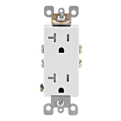 DECORA WALL TAMPER RESISTANT T/R RECEPTACLE PLUG TR OUTLET 20A AMP WHITE