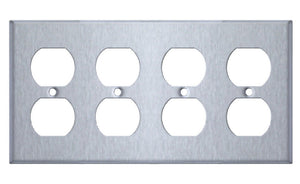 DUPLEX PLUG OUTLET STAINLESS STEEL COVER PLATE 1 2 3 4 GANG