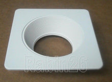 Load image into Gallery viewer, 4&quot; INCH RECESSED CAN LIGHT STEP TRIM BAFFLE SQUARE RING 120V R20 PAR20 WHITE
