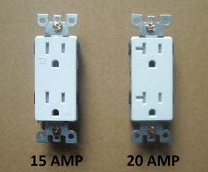 DECORA WALL TAMPER RESISTANT T/R RECEPTACLE PLUG TR OUTLET 15A 20A AMP WHITE