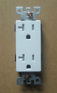 DECORA WALL TAMPER RESISTANT T/R RECEPTACLE PLUG TR OUTLET 15A 20A AMP WHITE