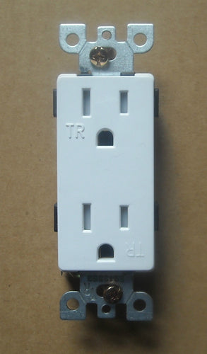 DECORA WALL TAMPER RESISTANT T/R RECEPTACLE PLUG TR OUTLET 15A 20A AMP WHITE