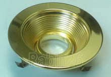 Load image into Gallery viewer, 4&quot; INCH RECESSED LIGHT STEP BAFFLE POLISHED GOLD BRASS REFLECTOR TRIM MR16 12V